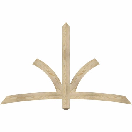 Ekena Millwork Davenport Rough Sawn Timber Gable Bracket, Douglas Fir, 72"W x 45"H x 2"D x 4"F, 15/12 Pitch GBW072X45X0204DAV00RDF